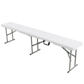 6 Feet Portable Picnic Folding Bench 550 lbs Limited with Carrying Handle