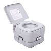 Lightweight Portable Toilet, 2.6 Gallon Flushable Camping Toilet, Sanitary Outdoor Travel Toilet for Tents Boats Semi Trucks RV Campers, Gray