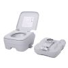 Lightweight Portable Toilet, 2.6 Gallon Flushable Camping Toilet, Sanitary Outdoor Travel Toilet for Tents Boats Semi Trucks RV Campers, Gray