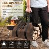 Firewood Carrier Bag with Handle Durable Wear-Resistant Fireplace Logs Holder Side Opening Wood Storage Carrying Bag