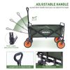 Collapsible Folding Utility Wagon Cart Heavy Duty Foldable Outdoor Garden Camping Cart with Removable Fabric,