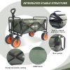 Collapsible Folding Utility Wagon Cart Heavy Duty Foldable Outdoor Garden Camping Cart with Removable Fabric,