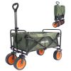 Collapsible Folding Utility Wagon Cart Heavy Duty Foldable Outdoor Garden Camping Cart with Removable Fabric,