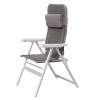 Aluminum Alloy Lounge Chair Adjustable Recliner w/Pillow Outdoor Camp Chair for Poolside Backyard Beach, Support 300lbs, Grey