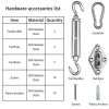 Universal Sun Shade Sail Hardware Kit for Garden Shade