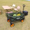 Collapsible Folding Utility Wagon Cart Heavy Duty Foldable Outdoor Garden Camping Cart with Removable Fabric,