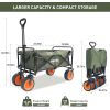 Collapsible Folding Utility Wagon Cart Heavy Duty Foldable Outdoor Garden Camping Cart with Removable Fabric,