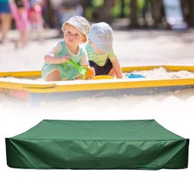 Sandbox Cover, Square Protective Cover for Sand and Toys Away from Dust and Rain, Sandbox Canopy with Drawstring (Color: Green)