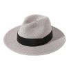 Women Men Wide Brim Straw Panama Roll up Hat Fedora Beach Sun Hat UPF50+