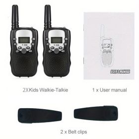 2pc Multifunctional Portable Kids Walkie Talkie With LED Backlight For Outdoor Camping Hiking (Color: 2PCS Black)