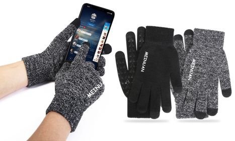 2022 Newest Winter Ski Camping Screen Touch Warm Gloves Outdoor Sport (Color: Black)