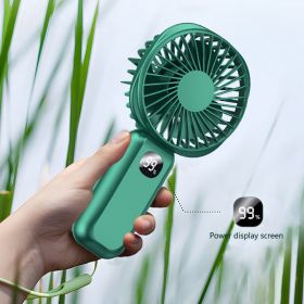 USB Handheld Fan Mini Rechargeable Fan With Digital Display And Night Light Portable Power bank Fan For Outdoor Camping Travel (Color: White)