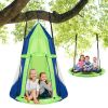 2-in-1 40 Inch Kids Hanging Chair Detachable Swing Tent