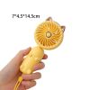 Portable Foldable Hand Held Fan with Cat Ears Mini Fan with USB Rechargeable Battery Outdoor Handheld Fan Camping Accessories