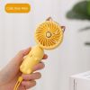 Portable Foldable Hand Held Fan with Cat Ears Mini Fan with USB Rechargeable Battery Outdoor Handheld Fan Camping Accessories